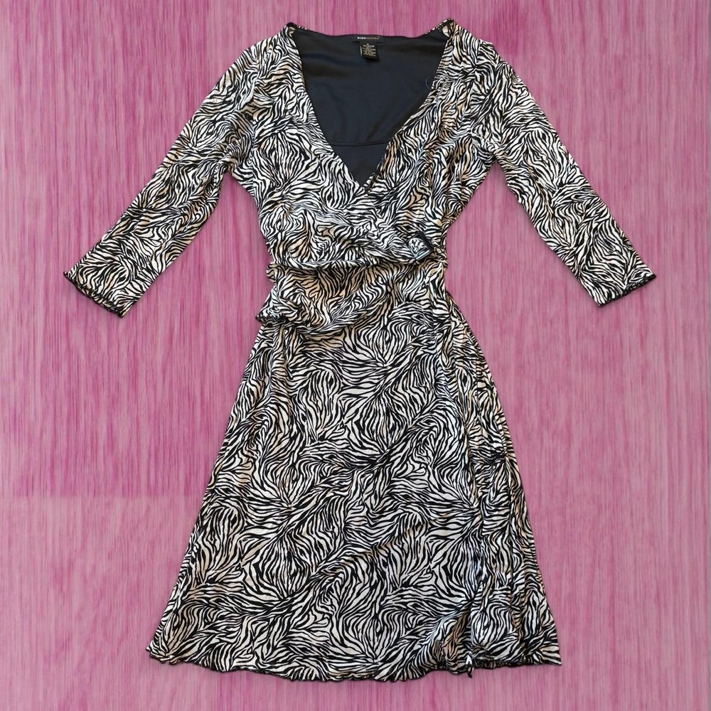 zebra print y2k dress belt detail